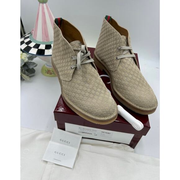 Men\'s Gucci suede GG embossed desert boots size 12 made in Italy main image 11
